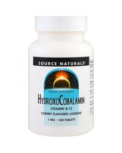 Buy Source Naturals, Vitamin B12, Hydroxocobalamin, cherry flavor, 1 mg, 240 tablets | Florida Online Pharmacy | https://florida.buy-pharm.com