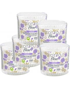 Buy Cotto Fleur cotton swabs, 200 pcs x 5 packs | Florida Online Pharmacy | https://florida.buy-pharm.com