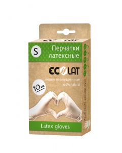 Buy EcoLat Gloves latex white powder-free (cosmetic) disposable 10 pieces per pack | Florida Online Pharmacy | https://florida.buy-pharm.com