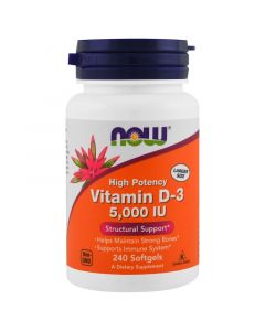 Buy Now Foods, Vitamin D-3, High Potency, 5000 IU, 240 Softgels | Florida Online Pharmacy | https://florida.buy-pharm.com