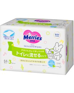 Buy Baby Wet Wipes Merries Flushable, refill, 62020504, 192 pieces | Florida Online Pharmacy | https://florida.buy-pharm.com