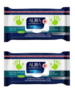 Buy Aura antibacterial wet wipes, set of 2 packs of 72 pcs. | Florida Online Pharmacy | https://florida.buy-pharm.com