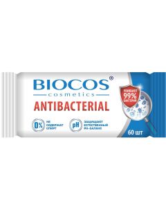 Buy BioCos Wet wipes, antibacterial, 60 pcs | Florida Online Pharmacy | https://florida.buy-pharm.com
