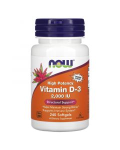 Buy Now Foods, Vitamin D3, Strong Bone Maintenance High Potency , 2000 IU, 240 Softgels  | Florida Online Pharmacy | https://florida.buy-pharm.com