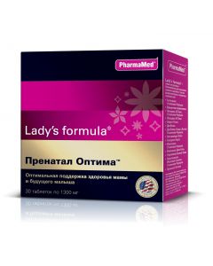 Buy Lady-S Formula 'Prenatal Optima' vitamin complex, 30 tablets | Florida Online Pharmacy | https://florida.buy-pharm.com