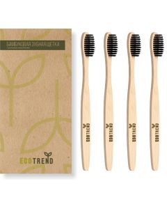 Buy EcoTrend Bamboo Toothbrush Medium Carbon Coated, 4pcs. | Florida Online Pharmacy | https://florida.buy-pharm.com