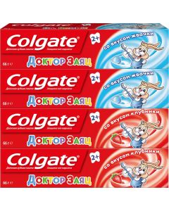Buy Colgate Toothpaste Children's Doctor Hare Strawberry flavor, 50 ml, 2 pcs + Dr. Hare Gum flavor, 50 ml, 2 pcs | Florida Online Pharmacy | https://florida.buy-pharm.com