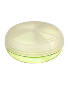 Buy Pillbox / medicine storage container, with frosted lid, 3 sections, 360 degree rotatable, 7 cm diameter, color: green, transparent | Florida Online Pharmacy | https://florida.buy-pharm.com