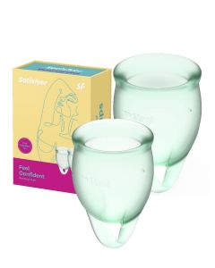 Buy Set of menstrual cups, 2 pcs. 15 and 20 ml. Satisfyer Feel confident Menstrual Cup Light Green | Florida Online Pharmacy | https://florida.buy-pharm.com