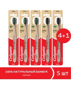 Buy Colgate Toothbrush Set Bamboo, Charcoal, Soft, Black, 5 pcs | Florida Online Pharmacy | https://florida.buy-pharm.com