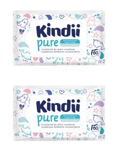 Buy KINDII Baby Wet Wipes 0+ for sensitive skin PURE big-pack 60pcs - 2packs | Florida Online Pharmacy | https://florida.buy-pharm.com