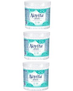 Buy Cotton buds Novita Delicate, in a jar, 3 packs of 200 pcs. | Florida Online Pharmacy | https://florida.buy-pharm.com