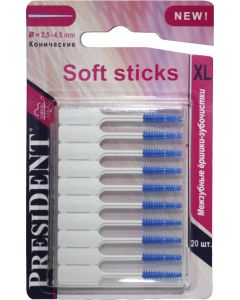 Buy Interdental toothpicks PresiDENT Soft Sticks. Size XL, 20 pcs | Florida Online Pharmacy | https://florida.buy-pharm.com