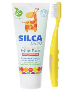 Buy Silca dent Children's toothpaste with apple flavor + children's toothbrush, the color of the brush in assortment | Florida Online Pharmacy | https://florida.buy-pharm.com