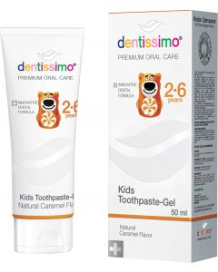 Buy Dentissimo Kids Toothpaste, Children 2 to 6 years, with caramel flavor, 50 ml | Florida Online Pharmacy | https://florida.buy-pharm.com
