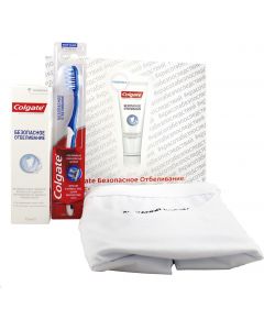 Buy Colgate set Safe whitening 'Beauty without consequences': paste 75 ml + toothbrush + T-shirt 'Handle with care', size L | Florida Online Pharmacy | https://florida.buy-pharm.com
