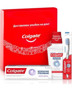 Buy Colgate set Safe Whitening toothpaste Care of gums Whitening 75 ml + toothbrush + mouthwash 250 ml | Florida Online Pharmacy | https://florida.buy-pharm.com
