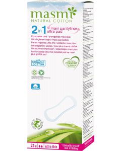 Buy Natural sanitary pads Masmi Natural Cotton 2 in 1 Soft Maxi Plus for every day and for cycle days 24 pcs | Florida Online Pharmacy | https://florida.buy-pharm.com